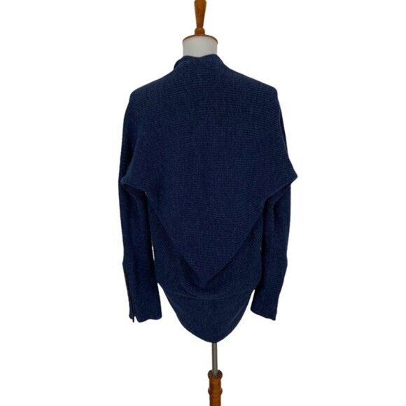 Banana Republic Open Front Cardigan Sweater Blue Draped Cotton Knit Medium - Picture 5 of 7